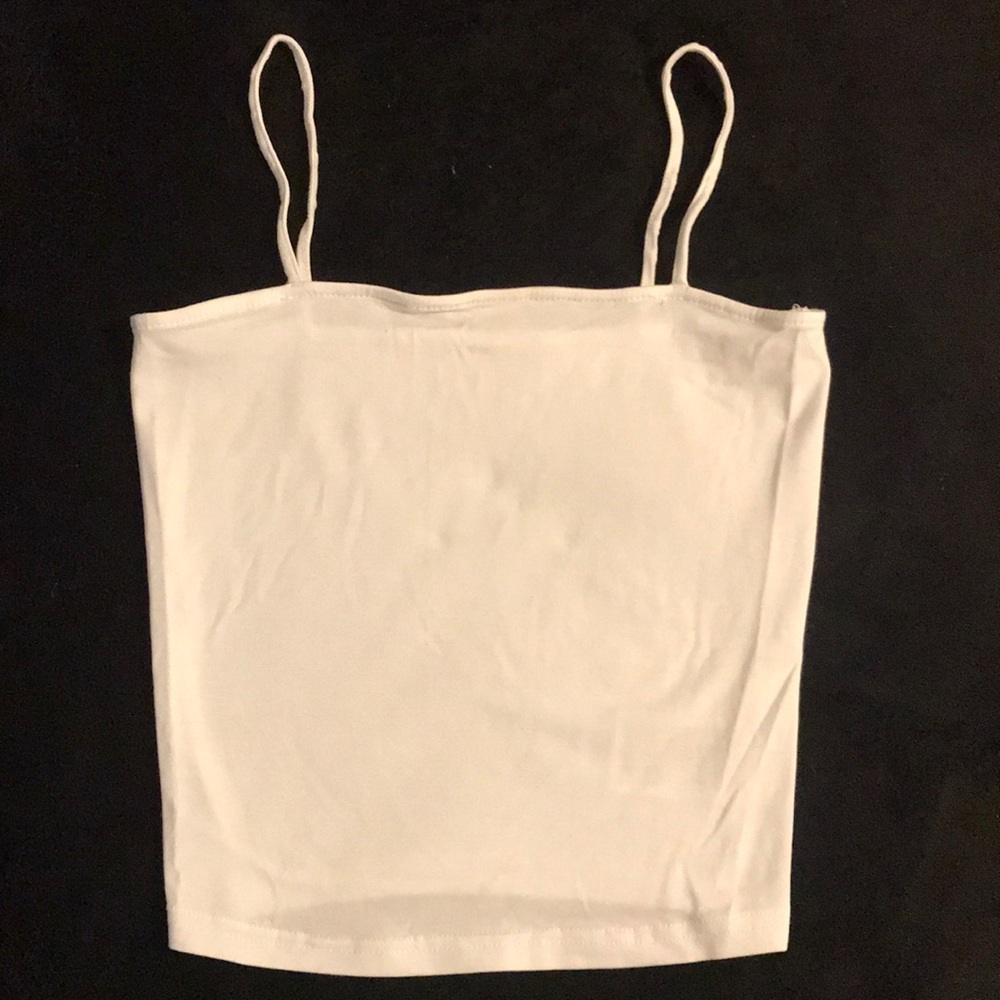 Zara cropped white tank